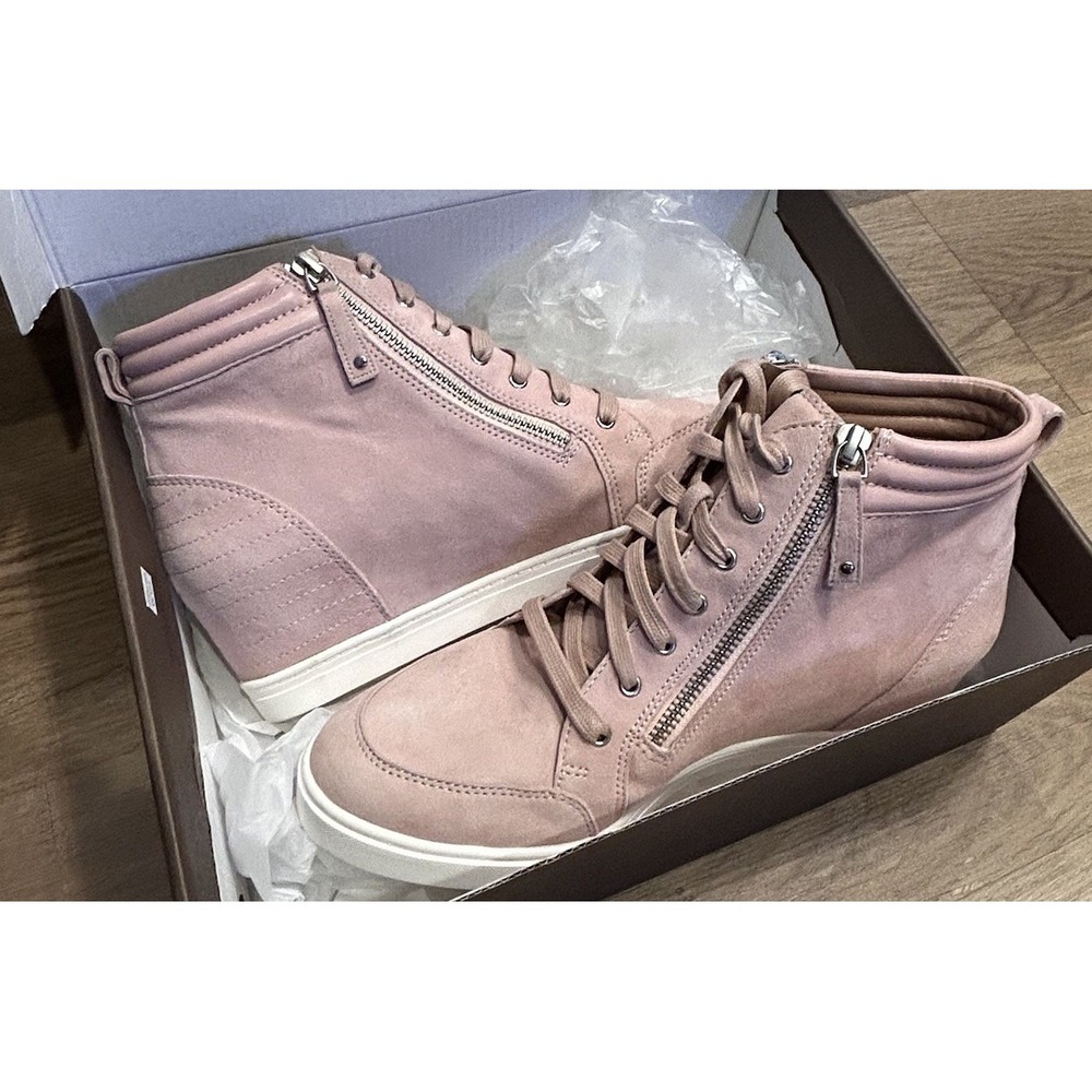 L. Paolo New‎ Pink Suede High Top Sneaker Wedge Shoe Women Sz 9 Linea Paolo Box